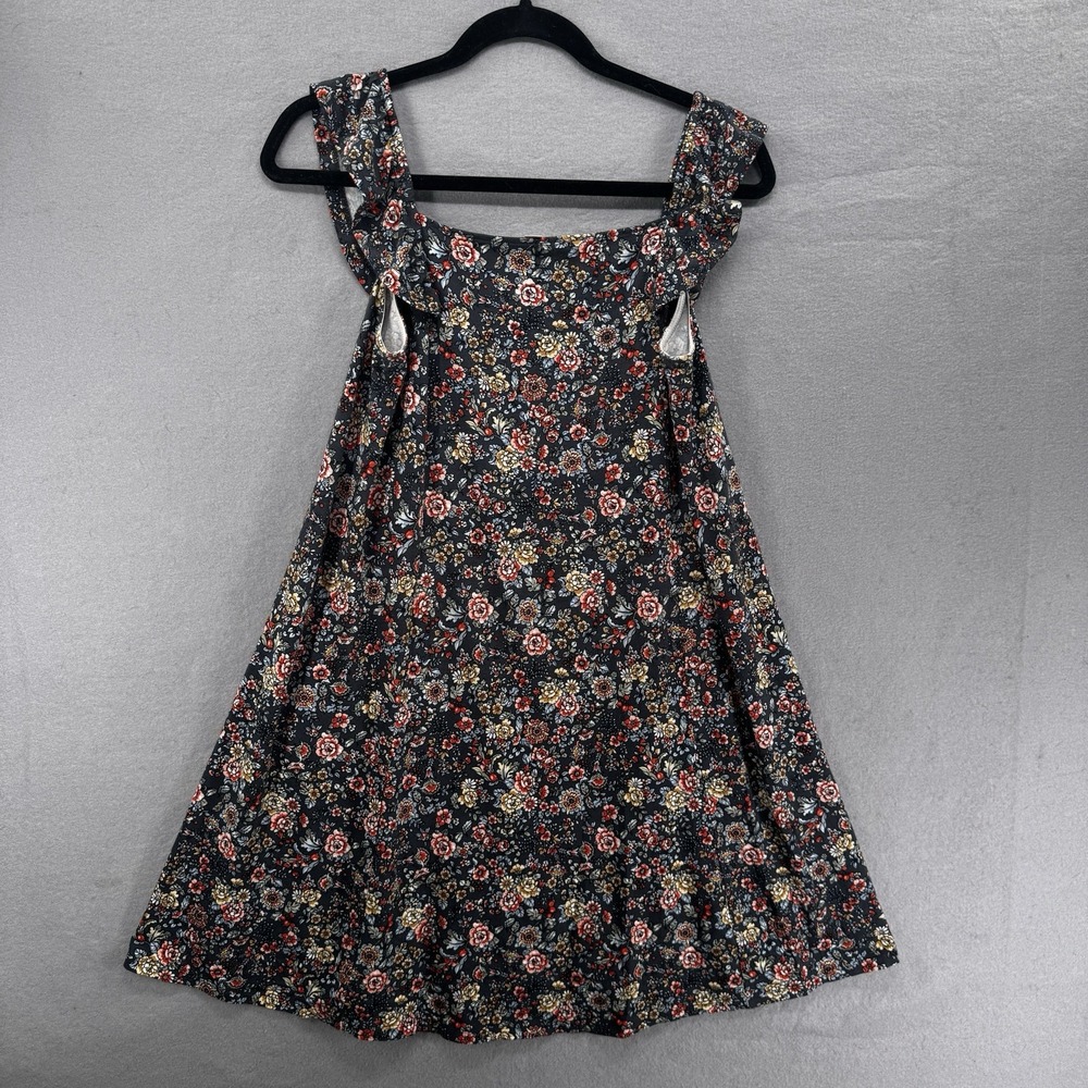 LOFT Dress Womens SP‎ Gray Ditsy Print Babydoll Cottagecore Whimsigoth Romantic